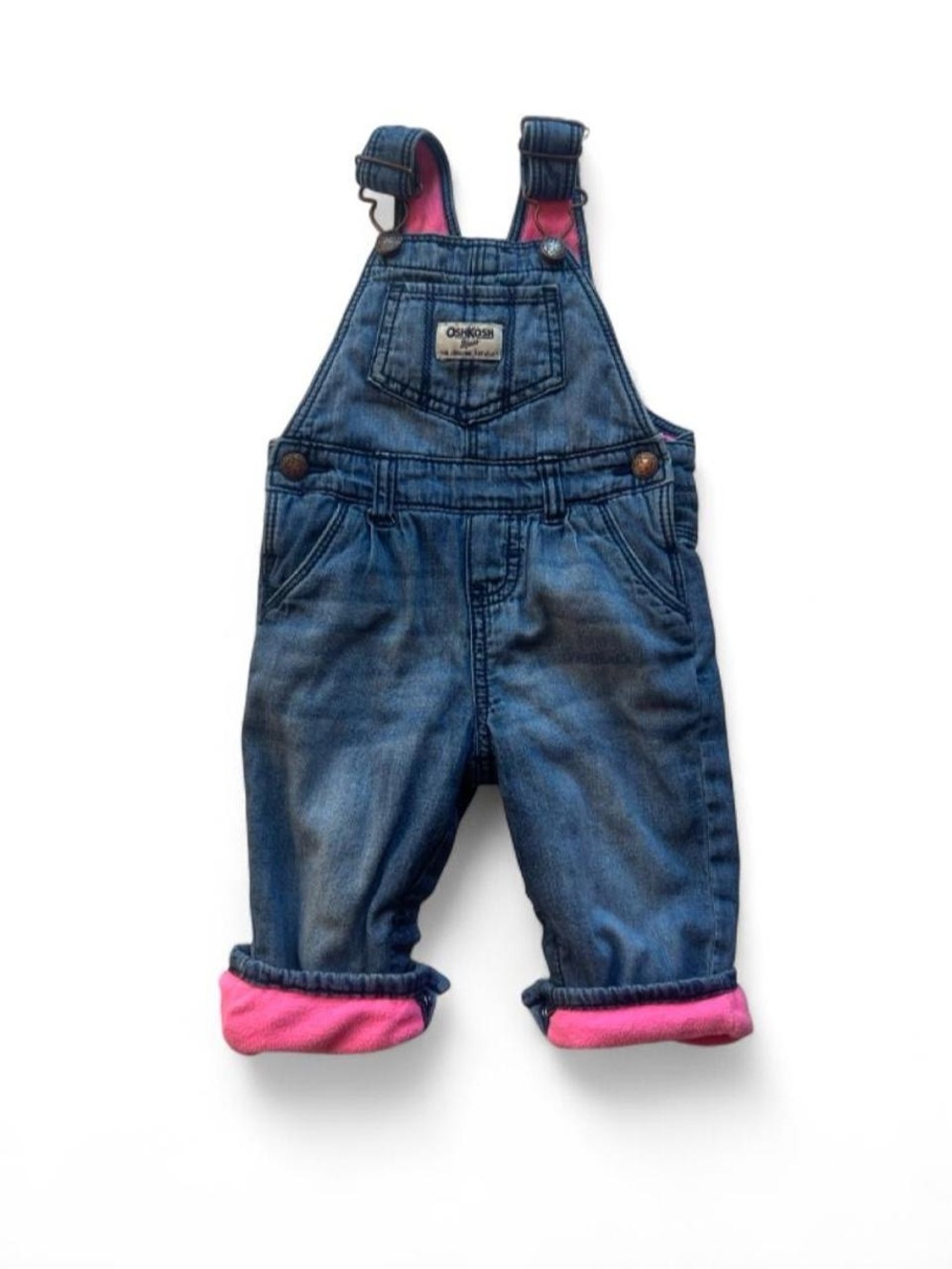 OshKosh B'gosh Pink Fleece Lined Overalls Size 9 Month